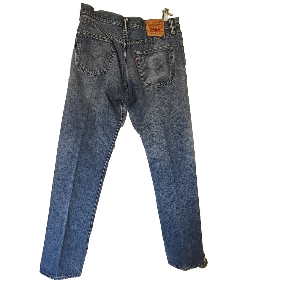Vintage Levi's Jeans Men's 34x35 Distressed Aged Blue Denim Red Tab Button Fly